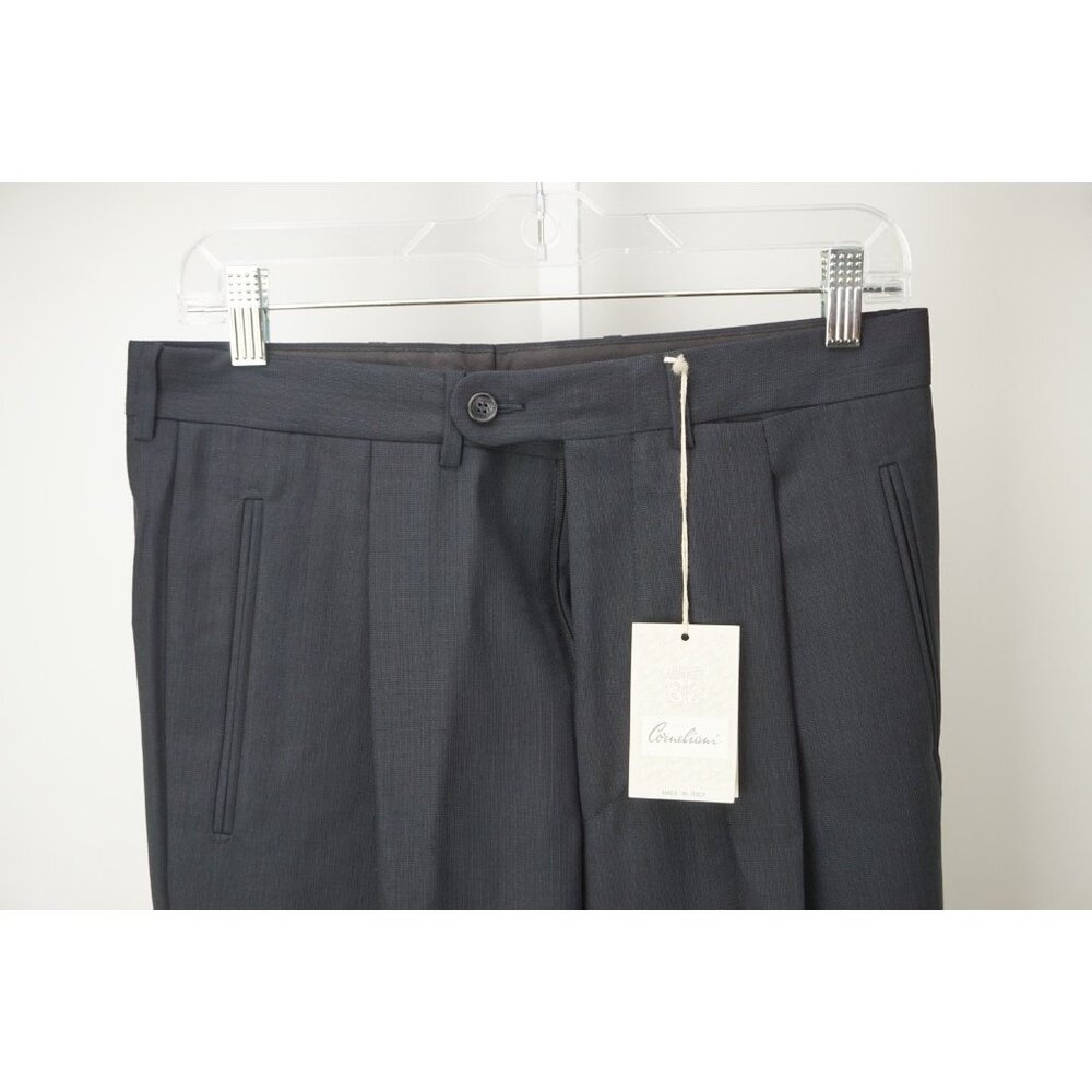 Corneliani Evolution Dark Blue Wool Pants Sz 46 NEW